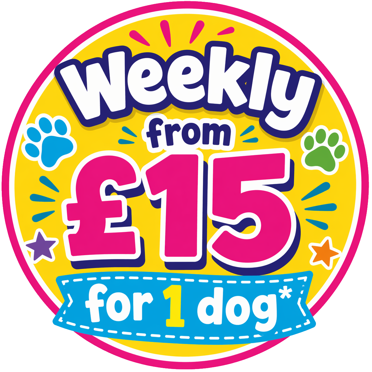 Weekly from £15 for 1 dog